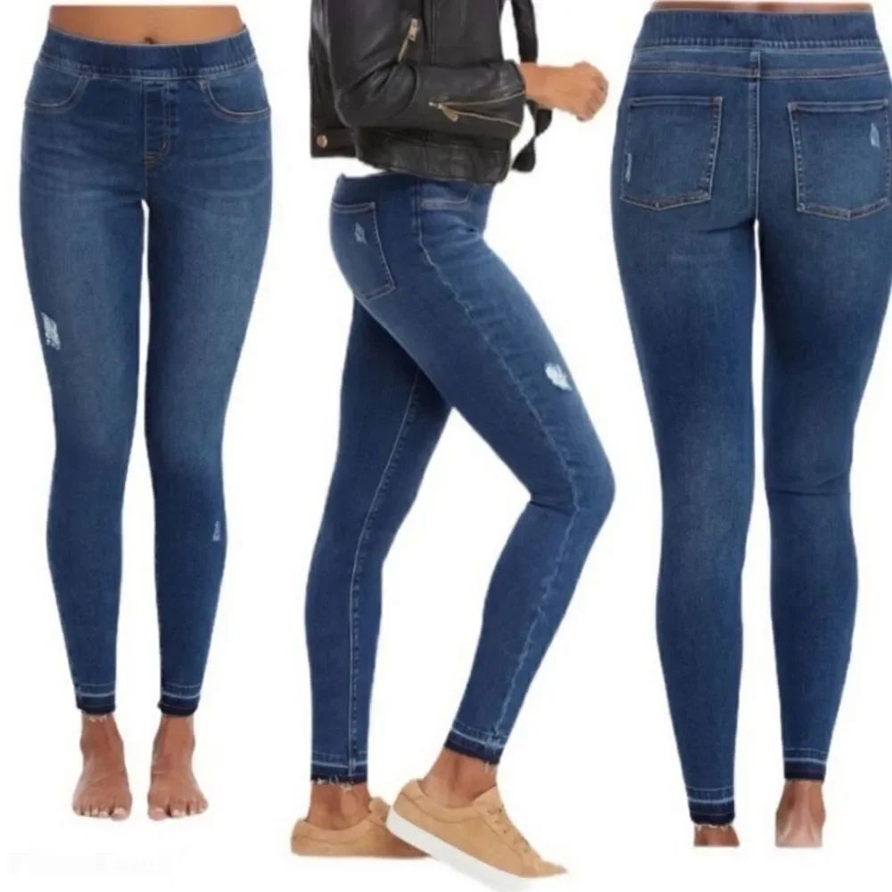 Spanx distressed raw hem skinny legging jeans sz small
